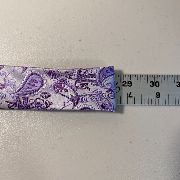 Emilio Ponti Roma Milano Purple Paisley 100% Silk Tie Handmade In Italy - Picture 5 of 6